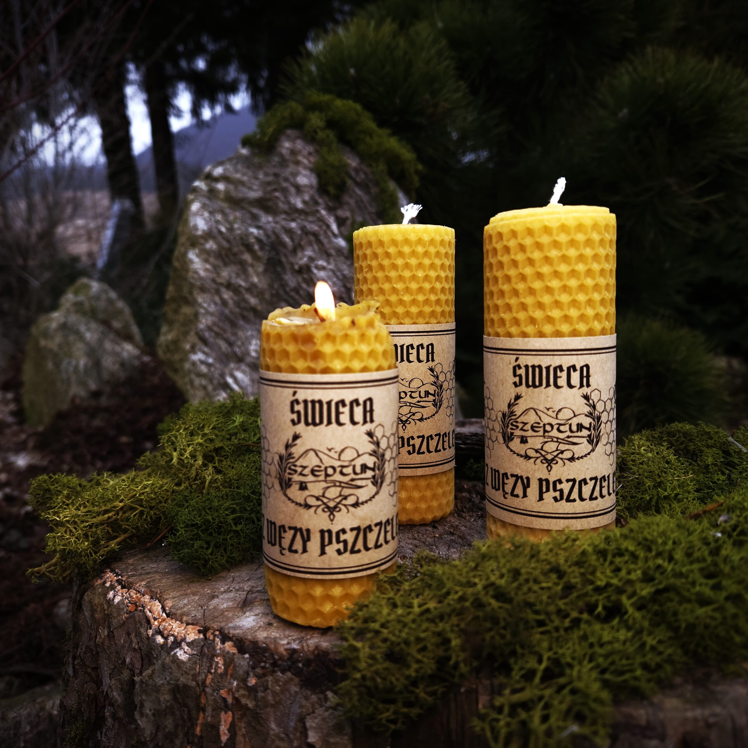 Świeca z węzy pszczelej - żółta - obrazek 2